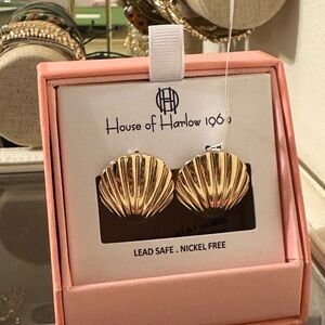 House of Harlow 1960 Gold-Tone Shell Earrings